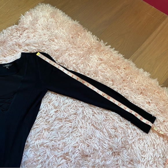Guess Black Long Sleeve Form Fitting Mini Cocktail Dress Medium - Picture 11 of 13